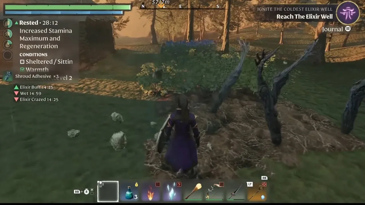 Enshrouded Shroud Adhesive +3 pickup notification after harvesting a Shroud Flayer