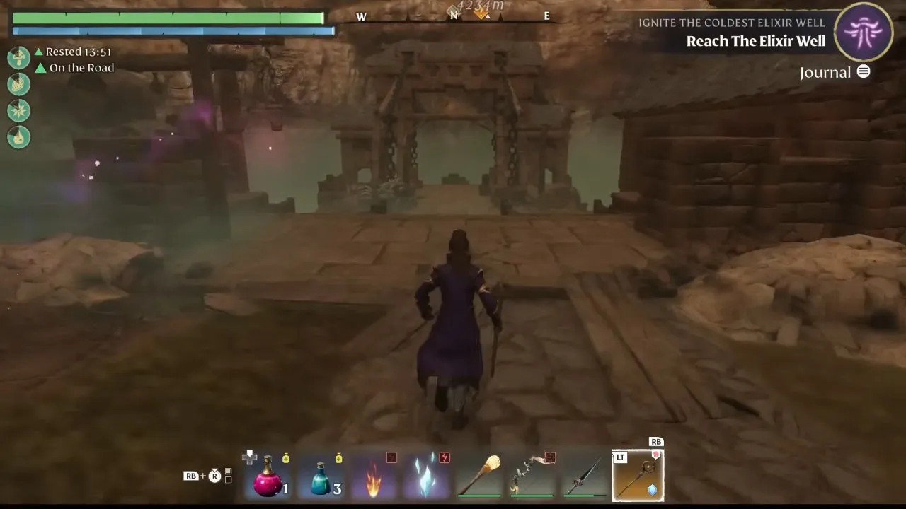 Enshrouded Shroud Adhesive route through the ruined lower level of Nomads Drop Trading Post
